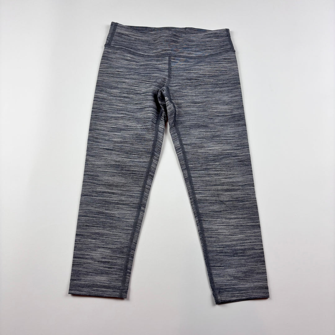 Ivivva Used Girls Crop Youth Black and White Lines Leggings