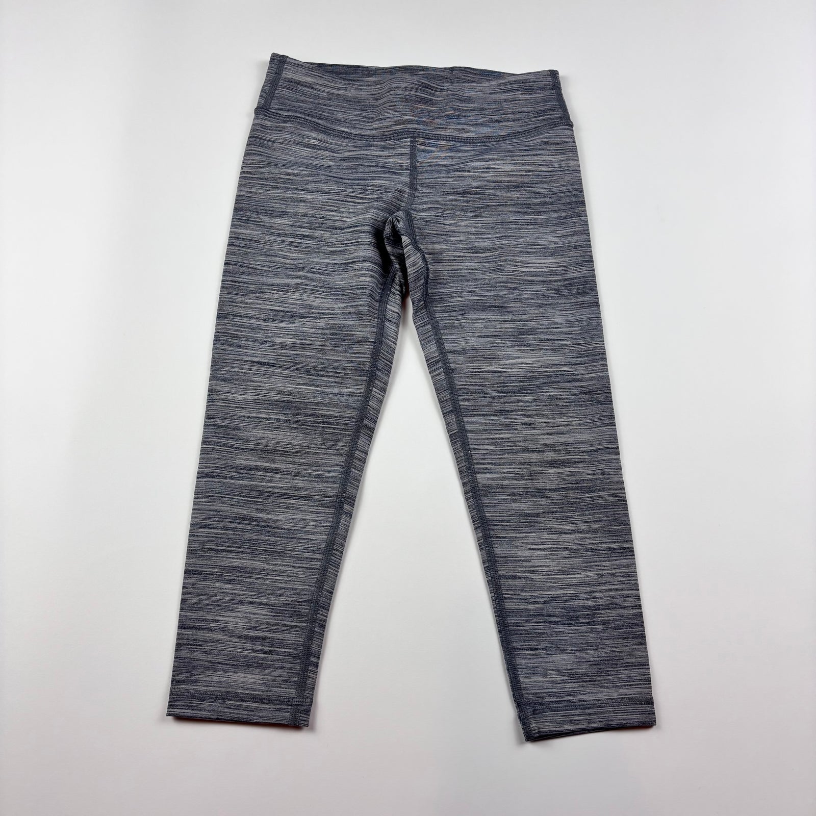 Ivivva Used Girls Crop Youth Black and White Lines Leggings