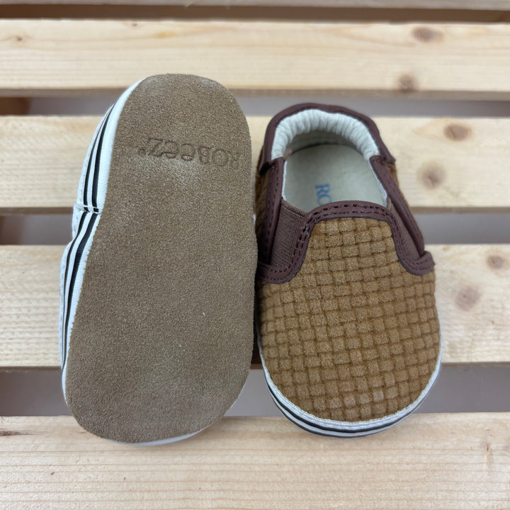 Robeez - "FK Daniel Brown" Soft Sole Leather  Crib Shoes (3-6m)