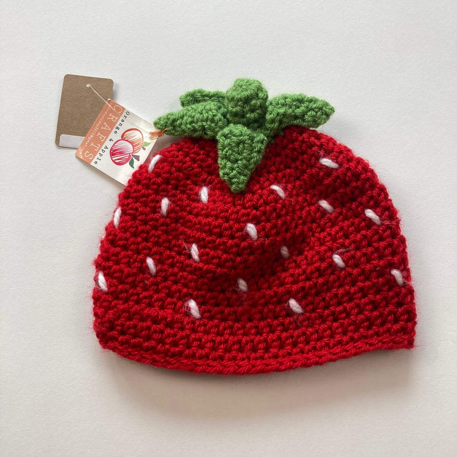 Orange & Apple Handmade Toque/Beanie - 6-12 Months - Pitter Patter Boutique