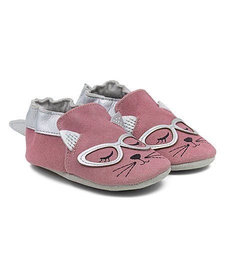 Robeez - "Katie Cat" Soft Sole Leather Crib Shoes (0-6m)