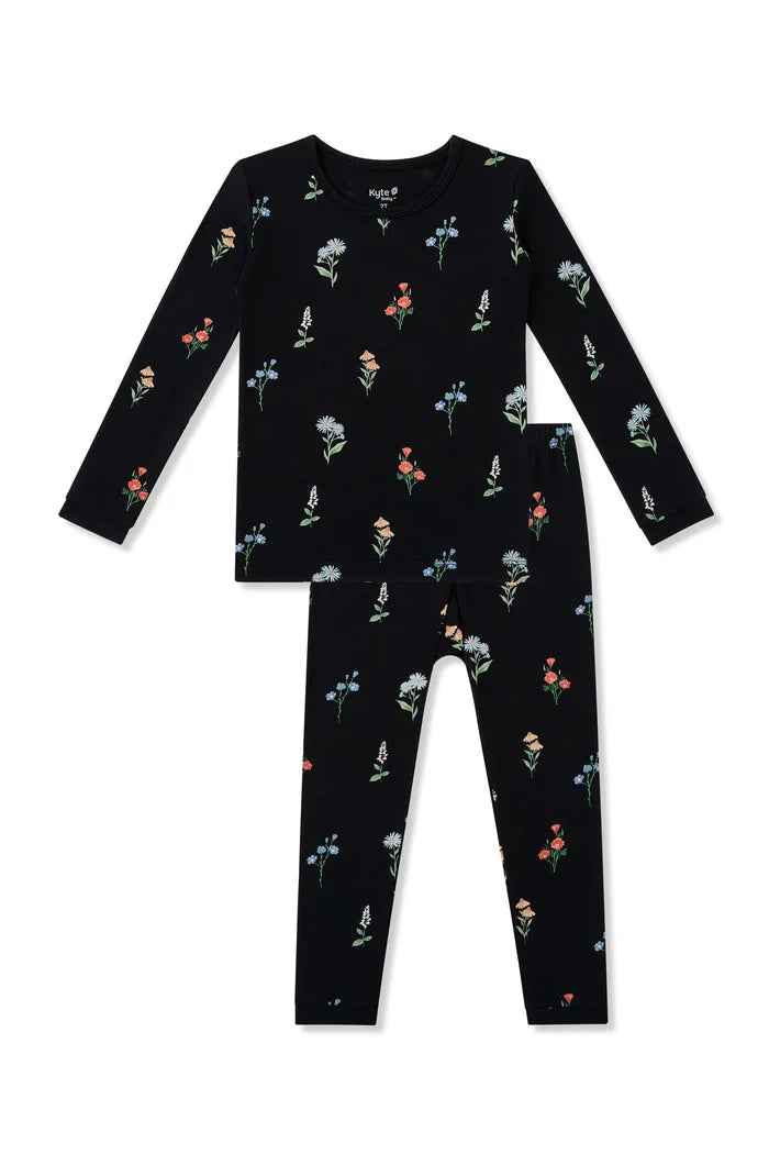 Kyte Baby - Long Sleeve Bamboo Pajamas (Midnight Wildflower)