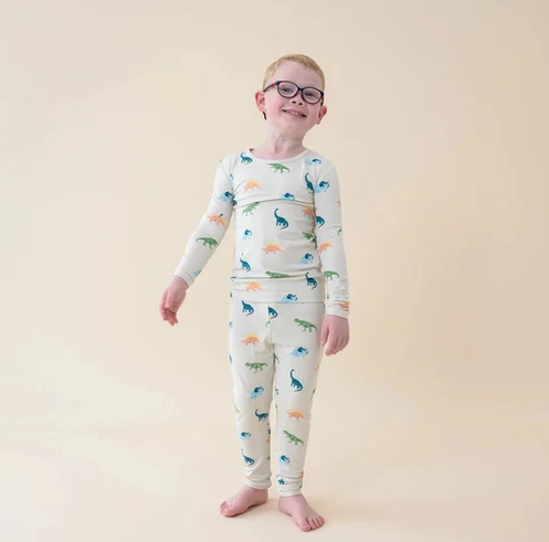 Kyte Baby - Long Sleeve Bamboo Pajamas (Ecru Roar)