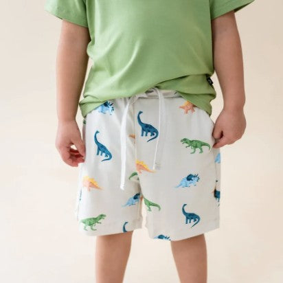 Kyte Baby - Bamboo Drawstring Shorts in Ecru Roar