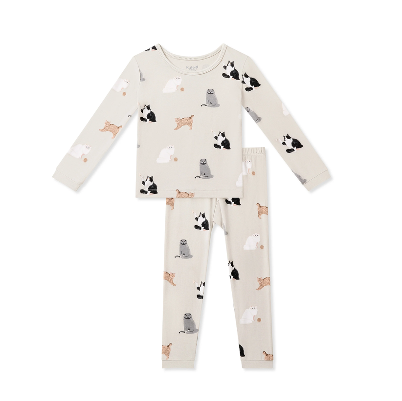 Kyte Baby - Long Sleeve Bamboo Pajamas (Fluffy Cat)