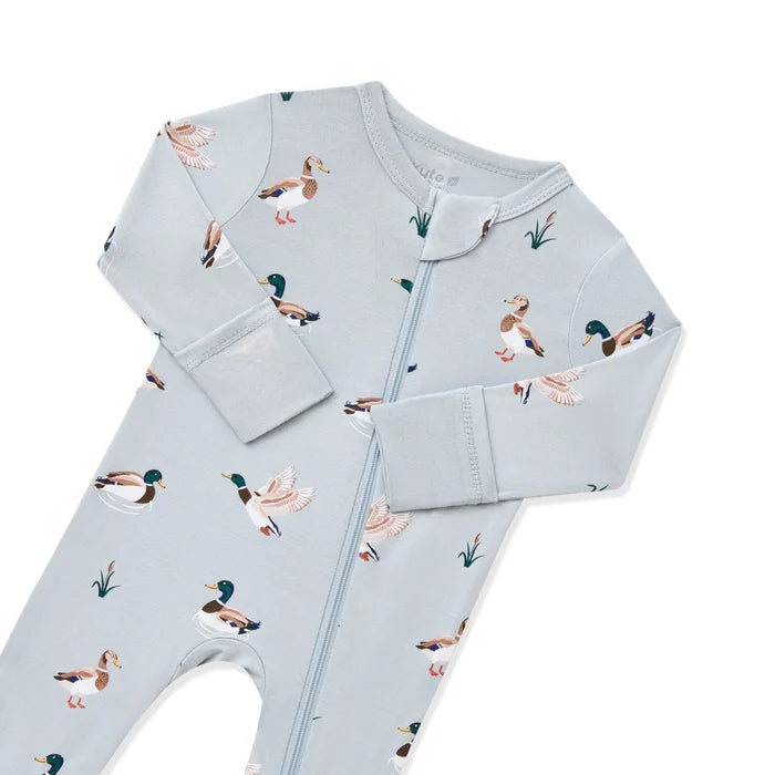 Kyte Baby - Bamboo Zippered Romper (Mallard Duck)