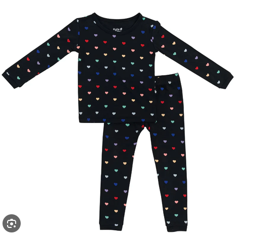 Kyte Baby - Long Sleeve Bamboo Pajamas (Heart Rainbow)