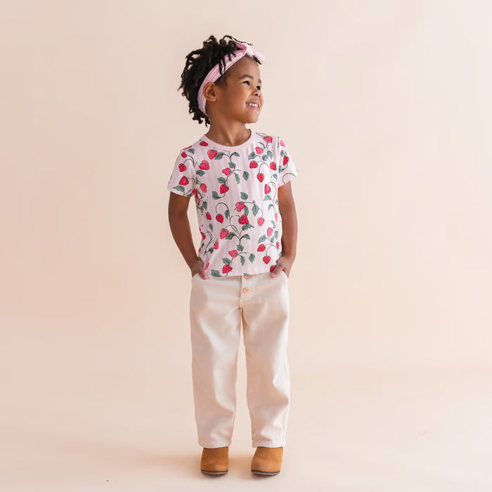 Kyte Baby - Kids/Youth Basic Short Sleeve Tee (Strawberry Fields)