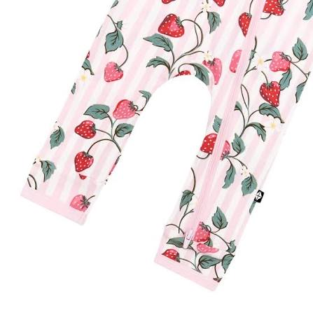 Kyte Baby - Bamboo Zippered Romper (Strawberry Fields)