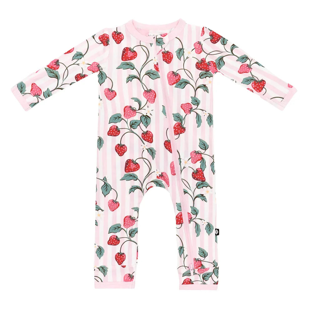 Kyte Baby - Bamboo Zippered Romper (Strawberry Fields)