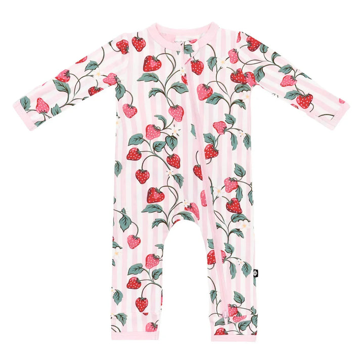 Kyte Baby - Bamboo Zippered Romper (Strawberry Fields)