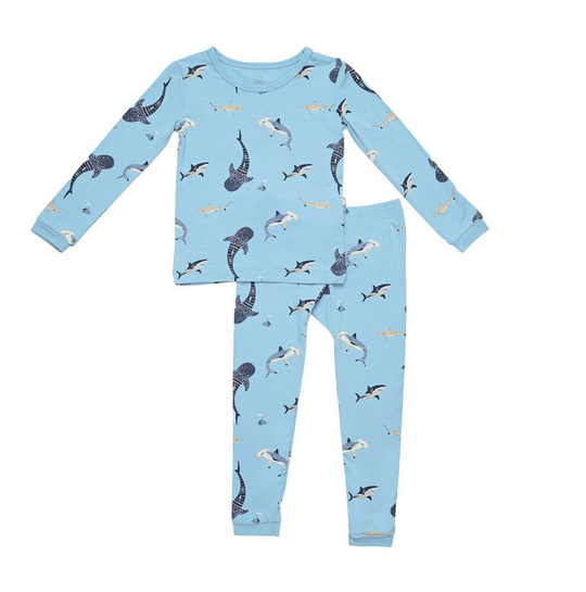 Kyte Baby - Long Sleeve Bamboo Pajamas (Stream Shark)