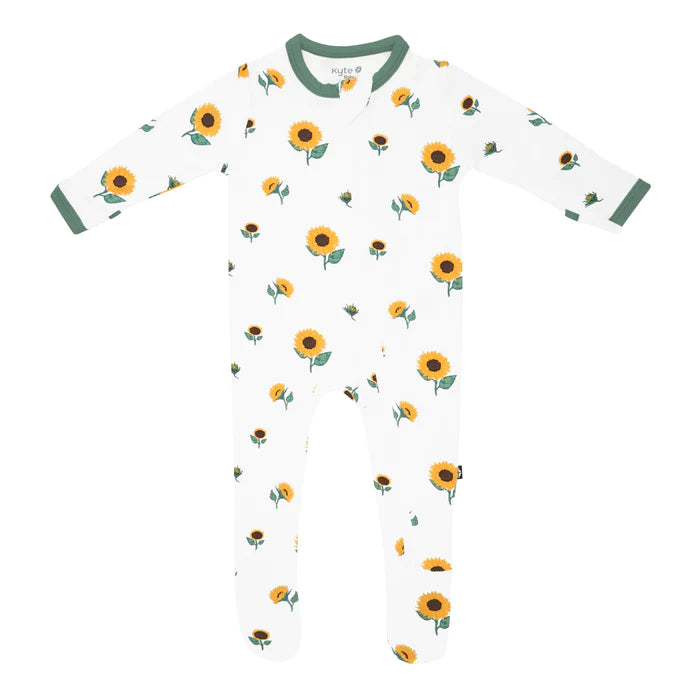 Kyte Baby Sunflower Bamboo Zippered Footie
