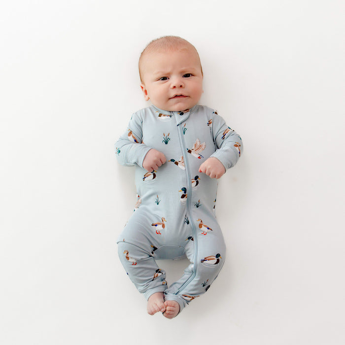 Kyte Baby - Bamboo Zippered Romper (Mallard Duck)