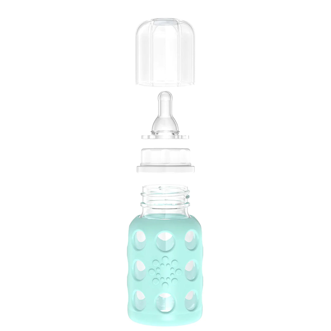 Lifefactory - 4oz Glass Baby Bottle - Pitter Patter Boutique
