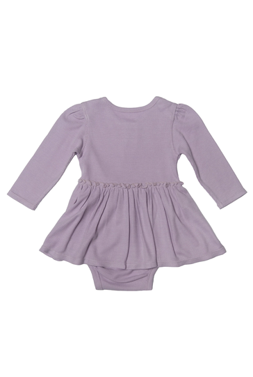 Loulou Lollipop - Waffle Long Sleeve Bodysuit Dress (Lavender)