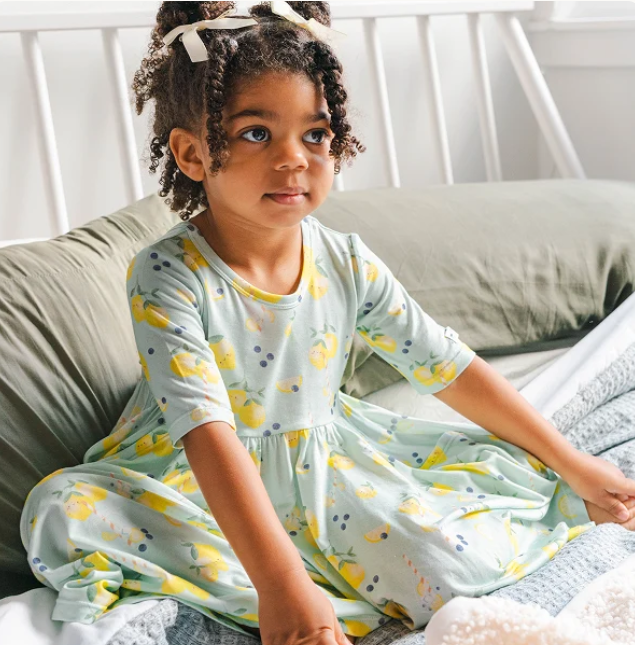 Loulou Lollipop - Kids Twirl Skater Dress (Lemon Squeezy)