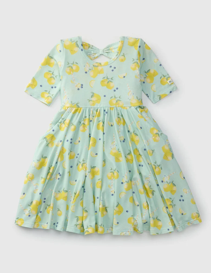 Loulou Lollipop - Kids Twirl Skater Dress (Lemon Squeezy)