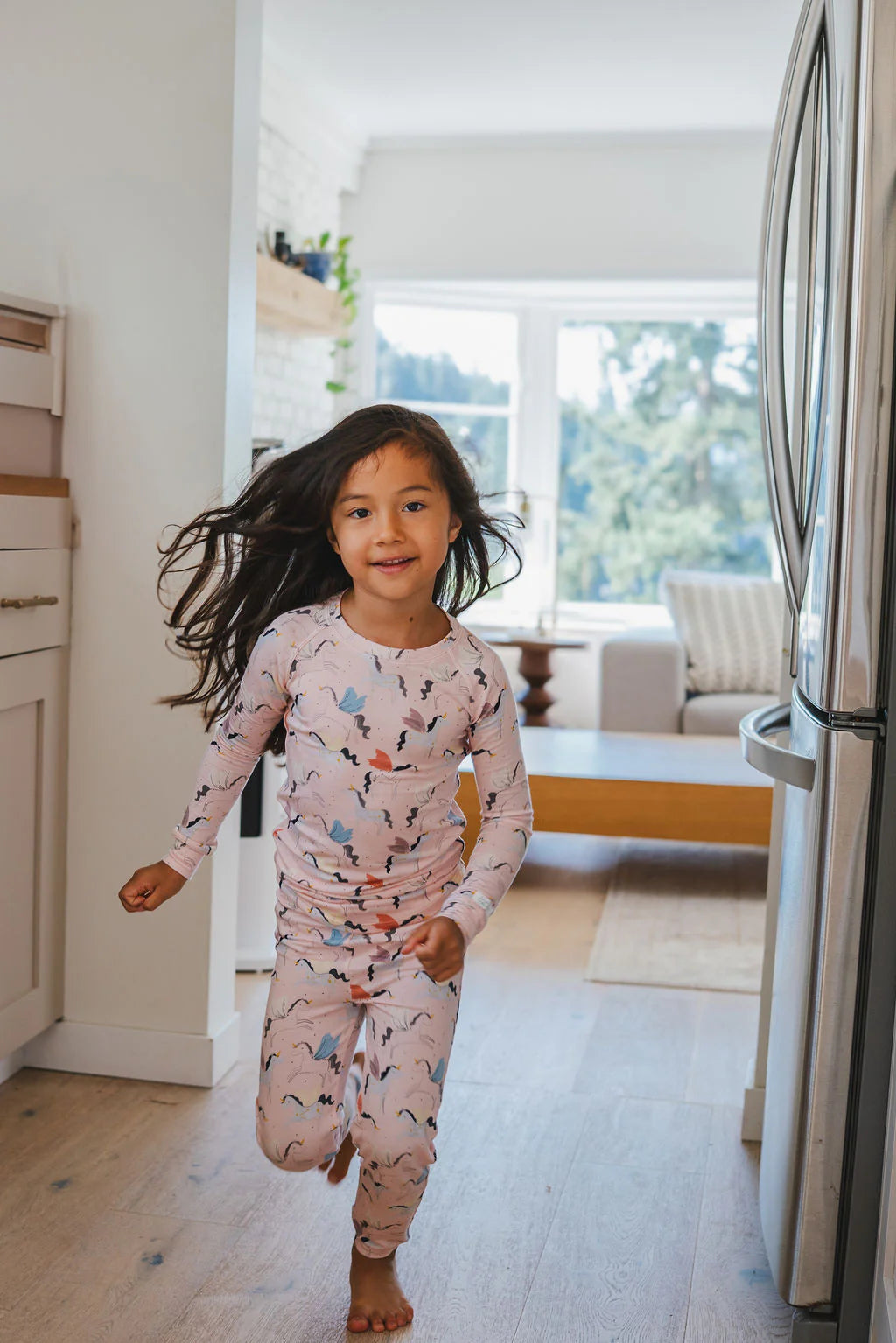 Loulou Lollipop 2-piece pajama sets in pink "Unicorn Ballet" print