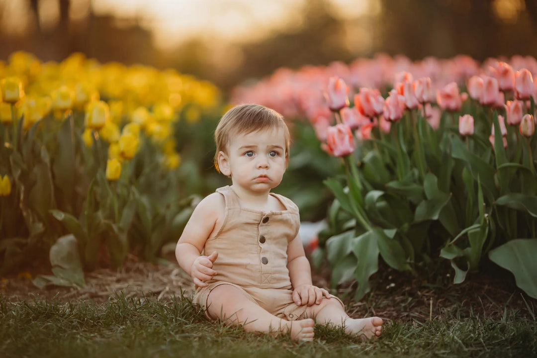 L'oved Baby - Organic Cuffed Muslin Overalls - Pitter Patter Boutique