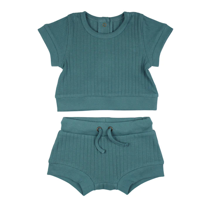 L'oved Baby - Ribbed Tee & Shortie Set - Pitter Patter Boutique