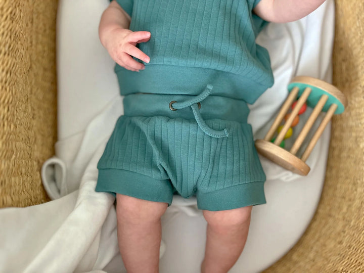 L'oved Baby - Ribbed Tee & Shortie Set - Pitter Patter Boutique