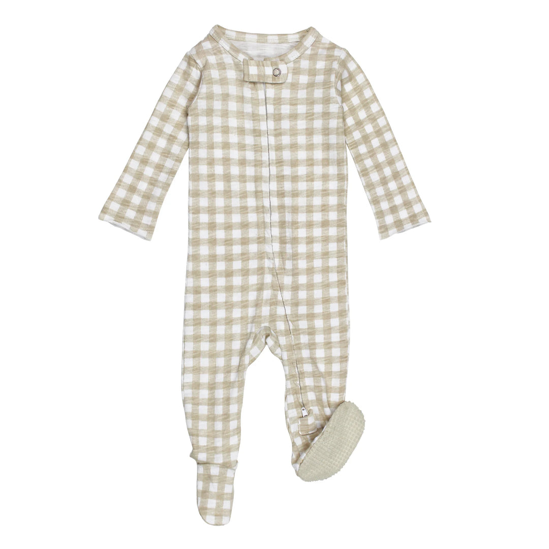 L'oved Baby Slub Jersey Zippered Footie - Pitter Patter Boutique