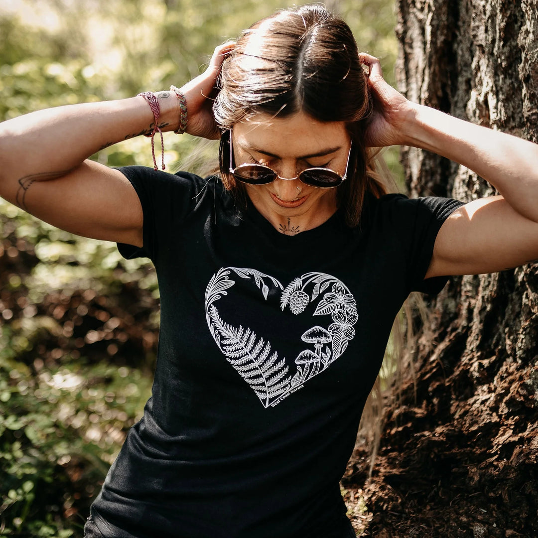 West Coast Karma - Heart Creation Tri Blend Tee in Black - Pitter Patter Boutique