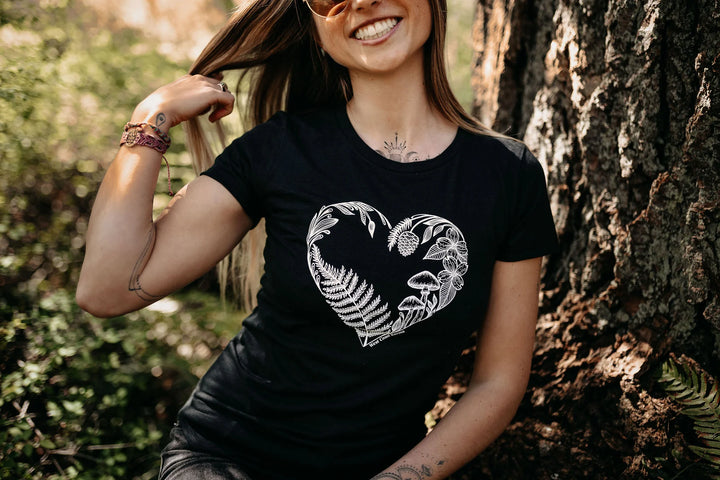 West Coast Karma - Heart Creation Tri Blend Tee in Black - Pitter Patter Boutique