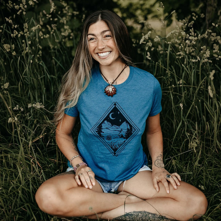 West Coast Karma - Camping Relaxed Fit Tee - Deep Teal