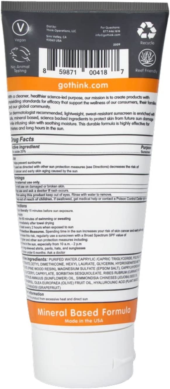 Thinksport Safe Sunscreen SPF 50+ (6oz/177mL) - Pitter Patter Boutique