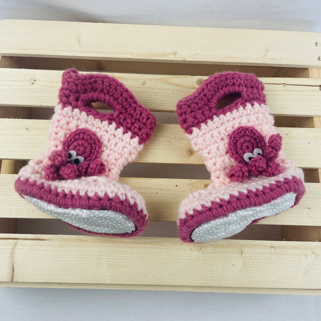 Baby Hand Made Knit Booties - Size 4-5 Toddler