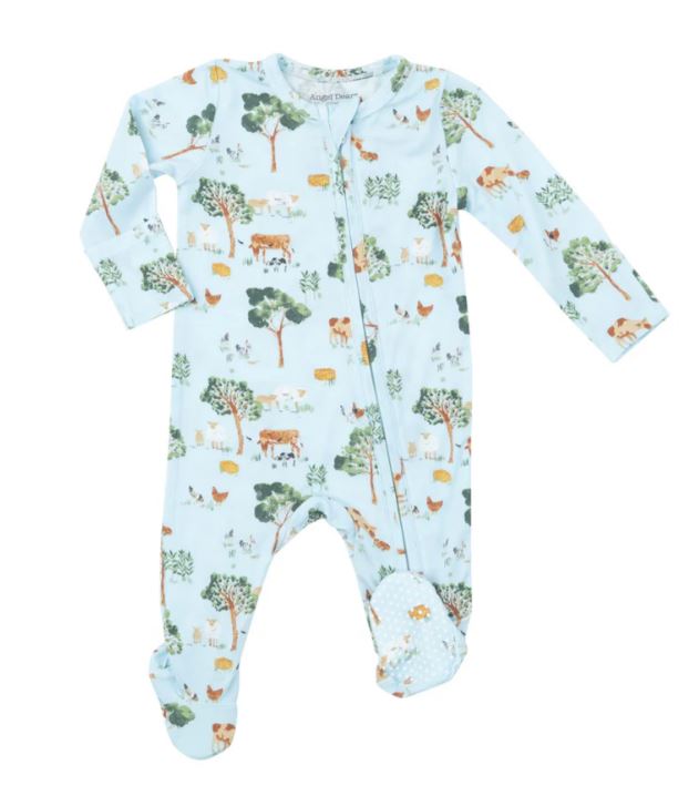 Angel Dear - Bamboo 2-Way Zippered Footies - Newborn & 0-3m