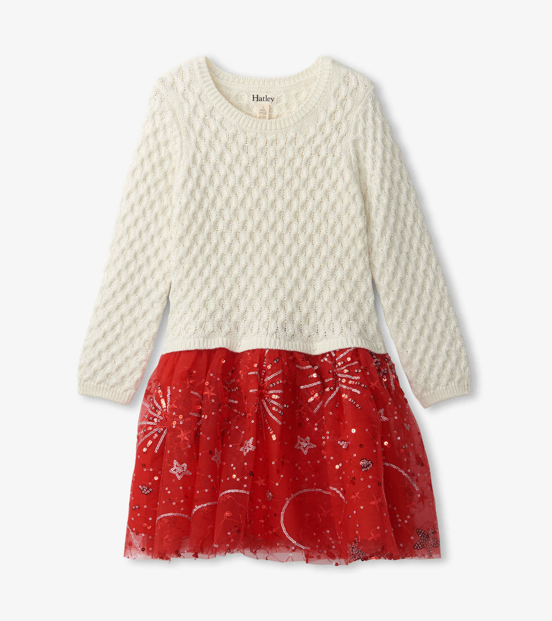 Hatley - Red Sparkle Sweater Tulle Dress - Pitter Patter Boutique