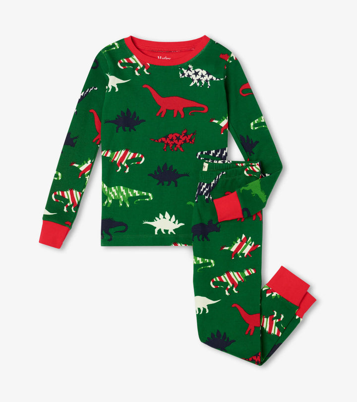 Hatley - Festive Dinos Organic Cotton Pajama Set - Pitter Patter Boutique