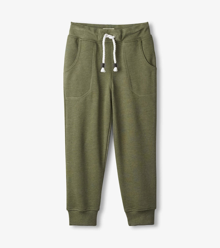 Hatley - Green Melange Slim Fit Joggers - Pitter Patter Boutique