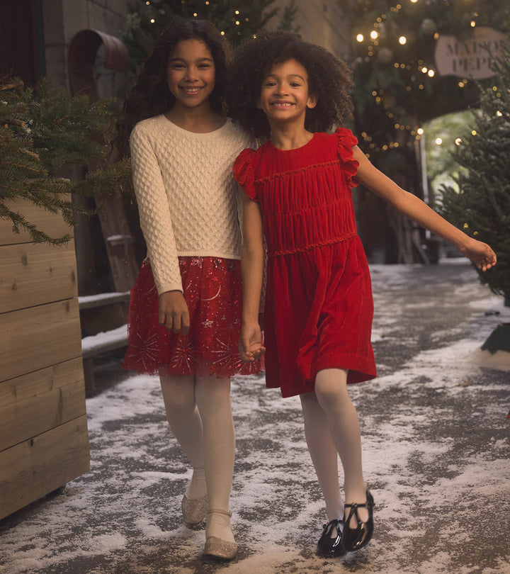 Hatley - Red Sparkle Sweater Tulle Dress - Pitter Patter Boutique