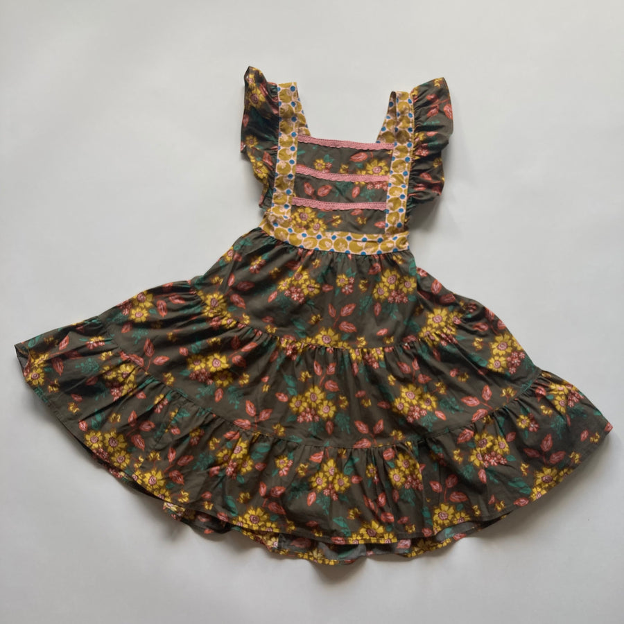 Wild Flowers Pinafore Dress - Size 10Y - Pitter Patter Boutique