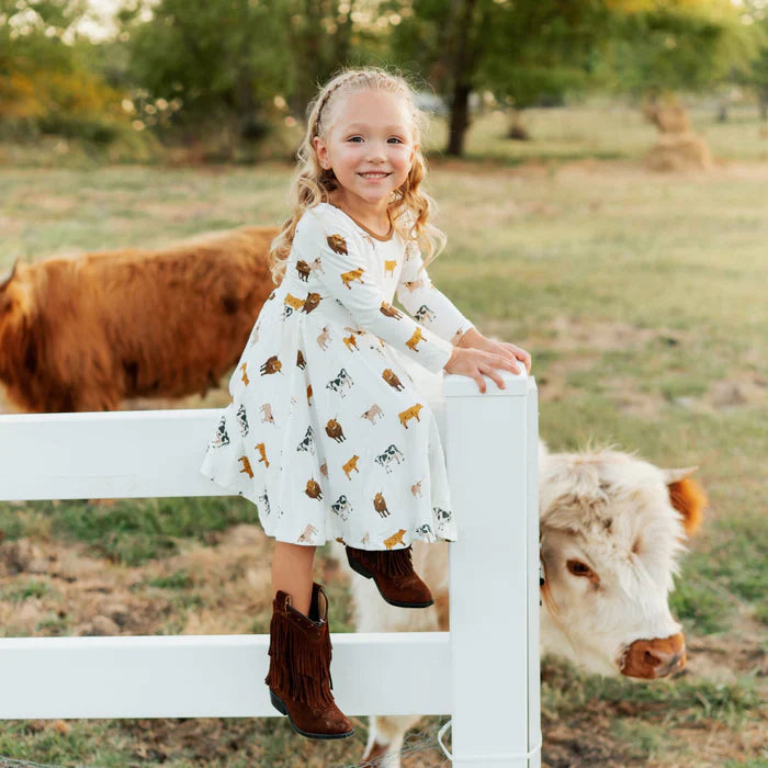 Kyte Baby - Long Sleeve Twirl Dress (5-7Y) - Pitter Patter Boutique