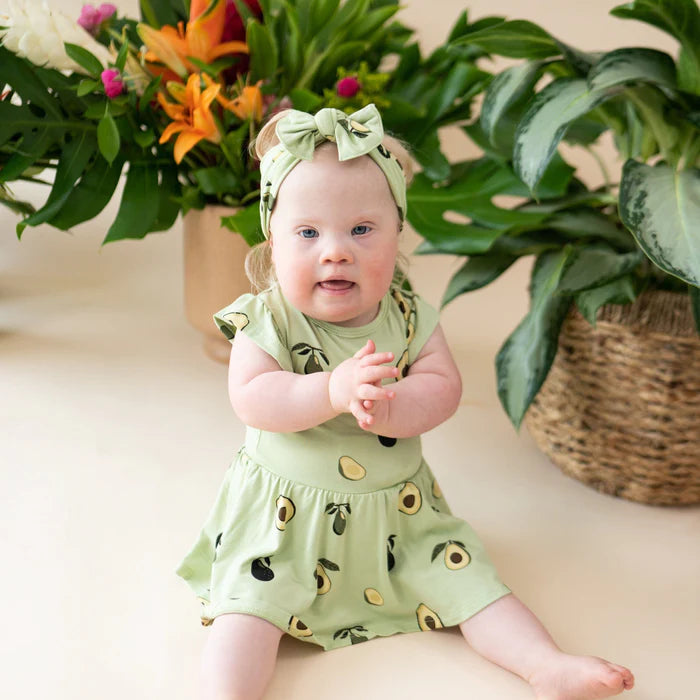 Kyte Baby Short Sleeve Twirl Bodysuit Dress - Peach Kyte Baby Short Sleeve Twirl Bodysuit Dress - Peach