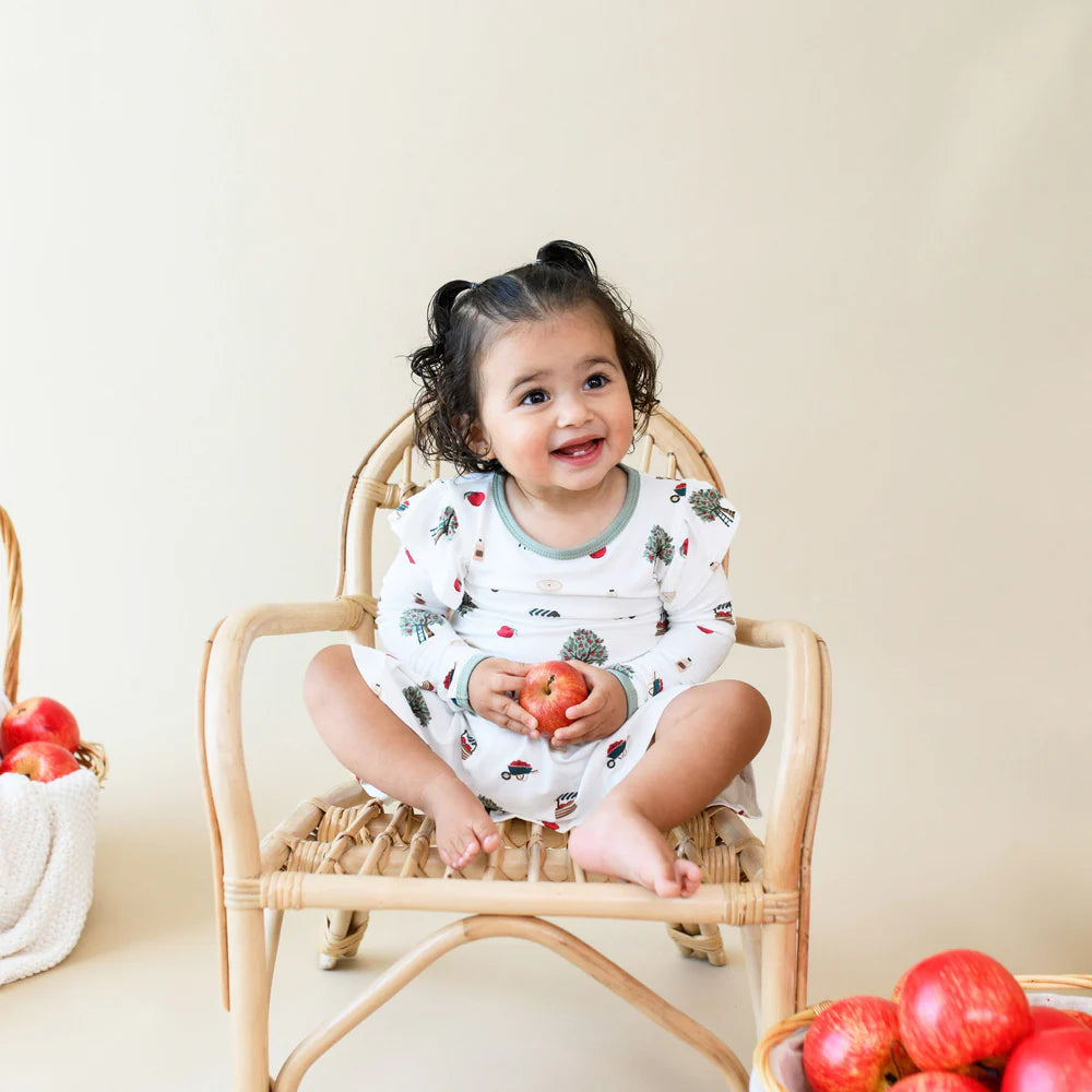 Kyte Baby "Apple Orchard" Bamboo Bodysuit Twirl Dress