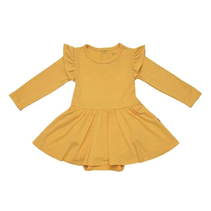 Kyte Baby Marigold Long Sleeve Twirl Bodysuit Dress