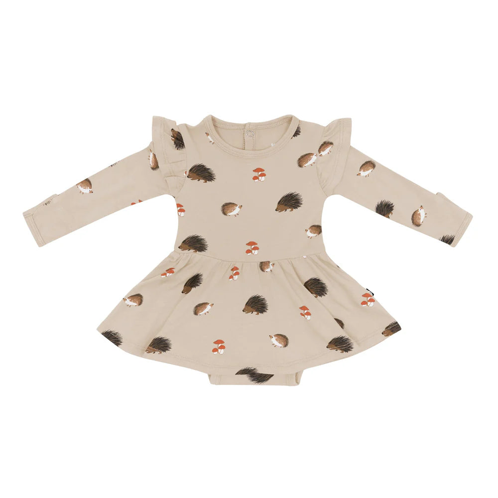 Kyte Baby Prickle Long Sleeve Twirl Bodysuit Dress