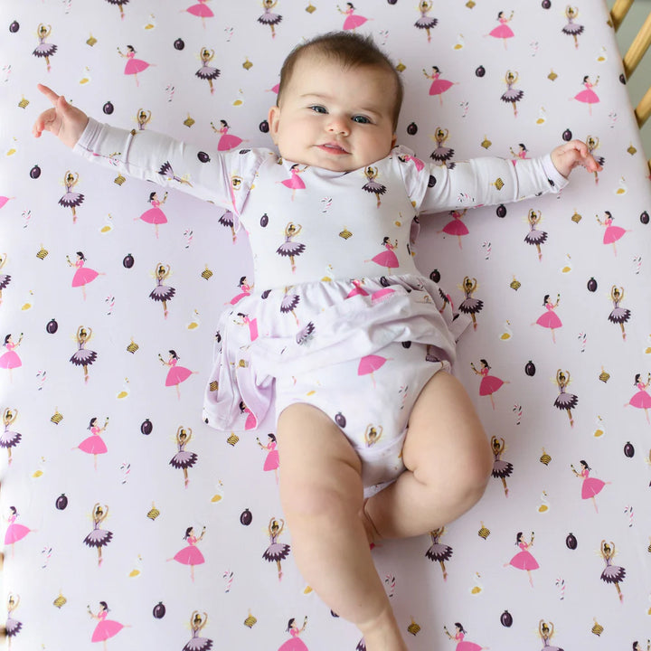 Kyte Baby Sugar Plum Long Sleeve Twirl Bodysuit Dress