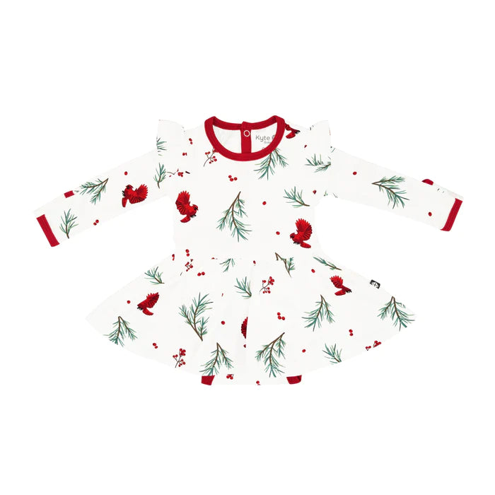 Kyte Baby Winterberry Long Sleeve Twirl Bodysuit Dress