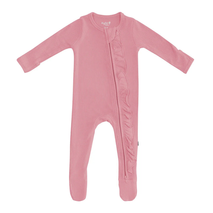 Kyte Baby -  Ribbed Ruffled Zippered Footie