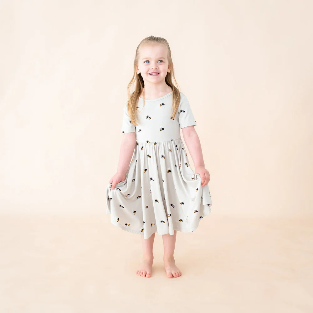 Kyte Baby - Short Sleeve Bamboo Twirl Dress (Size 12-18m to 3T)