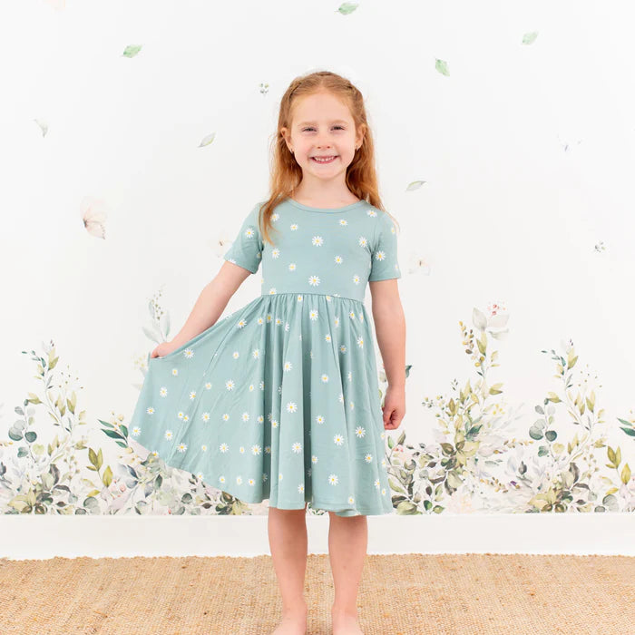 Kyte Baby - Short Sleeve Bamboo Twirl Dress (Size 12-18m to 3T)