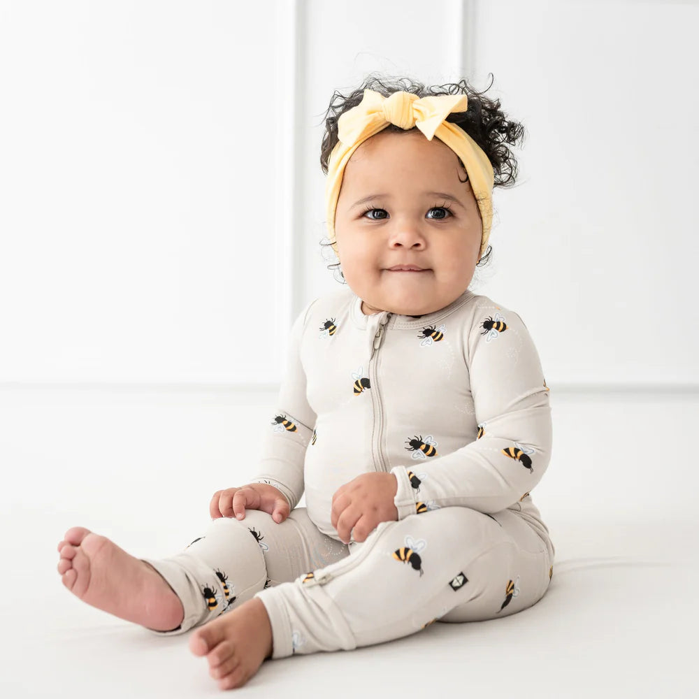 Kyte Baby "Bee Mine" Zippered Bamboo Romper
