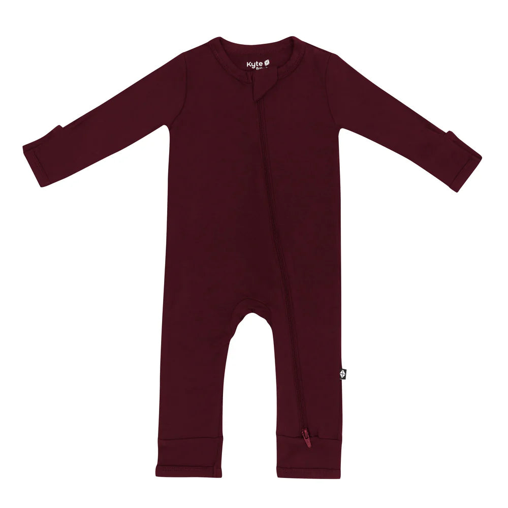 Kyte Baby - Bamboo Zippered Romper (Burgundy)
